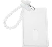 CAXUSD Porte-Badge D’Identité Vertical Transparent Porte-Carte Avec Clés PVC Blanc 1 Set Pour Carte D’Identité Et Cartes D’Étudiant Banque Bureau