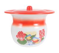 CAXUSD Pot de Chambre Réutilisable et Facile à Nettoyer Vintage avec Couvercle en Fer Rouge Maison Chambre D'garçon et Filles