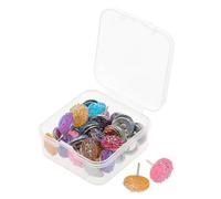CAXUSD Punaises à Tête Plate Strass Brillantes 30 Pièces pour Tableau en Liège, Punaises Décoratives Colorées Multifonctions pour Bureau, Salle de t Décoration Murale
