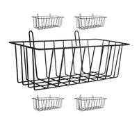 CAXUSD Râtelier Foin Lapin en Fer Noir Lot de 5 Mangeoires pour Lapins en Cage Support Solide et Stable pour Garder la Nourriture Propre
