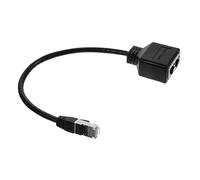 CAXUSD Répartiteur Ethernet Rj45 Haut Débit 1 vers 2 pour Réseau Cat7, Adaptateur Câble LAN Mâle vers Double Femelle, Connexion Stable pour Bureau Et Domicile, Compatible Pc Et Console, Couleur Noire