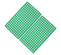 CAXUSD Revêtement de Sol pour Rats en Plastique Vert avec Trou d'aération Rond, Lot de 2 Tapis Robustes pour Cages et élevage de Lapins
