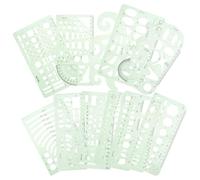 CAXUSD Set de Règles Géométriques Multifonction Plastique Modèles pour Dessin et Mesure Outils Pratiques pour Étudiants et Bureau