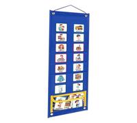 CAXUSD Tableau de Planning Mural pour Garçon Fille avec Poche Jaune Calendrier Multifonctionnel pour Routine Quotidienne et Organisation des Tâches Maison