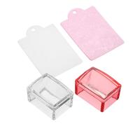 CAXUSD Tampons à Ongles Créatifs en Silicone Carré 2 Pièces pour Manucure Française, Placement Précis des Motifs, pour Studio ou Usage à Domicile Couleur Aléatoire