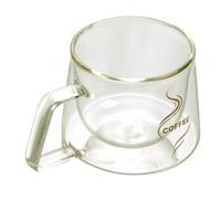 CAXUSD Tasse à Café et Saint-valentin en Verre Résistant la Chaleur Double Paroi Isolante, Surface Lisse et Design Créatif pour Usage Quotidien
