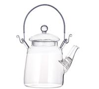 CAXUSD Théière en Verre Transparente 500ml Poignée Inox Portable, Résistante Chaleur, Adaptée Maison et Cuisinière à Induction