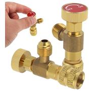CAXUSD Valve de remplissage de réfrigérant 5/16'' laiton lot de 2 stable pour système de climatisation
