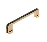 CAYBO Lot de 10 poignées de commode incurvées modernes en laiton et noir de 12,7 cm pour tiroirs, armoires et meubles - Finition brillante élégante avec coins arrondis