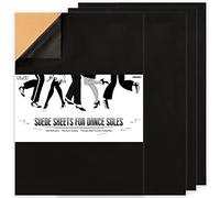 Caydo 4 Feuilles de Daim Noir, Feuilles de Daim Auto-Adhésives Dos Antidérapant Protecteur de Semelle pour Chaussures de Danse, Chaussures à Talons Hauts(Taille A4)