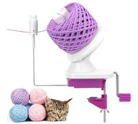Caydo Bobinoir à Laine avec Ressort de Tension, Bobineuse à Une Main, Enrouleur Compact et Efficace pour Crochet, Bobineuse Portable pour Crocheteurs et Tricoteurs pour Loisirs Créatifs (Violet)