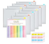 Caydo Lot de 10 sacs de rangement en plastique pour scrapbooking avec 60 onglets adhésifs, 30,5 x 30,5 cm