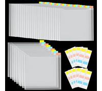 Caydo Lot de 36 organiseurs de papier transparent pour scrapbooking avec 60 onglets adhésifs pour ranger du papier de scrapbooking, du papier cartonné, des feuilles de vinyle de 15,2 x 15,2 cm