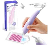 Caydo Stylo Électrique Diamant Painting avec Aspiration - Stylet Diamond Painting Ergonomique - Outil Multi-Embouts sans Cire pour Strass AB, Accessoire Diamond Painting (Violet)