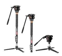 Cayer FP34DV 71 Pouces Monopode Professionnel Trépied Appareil Photo Télescopique Léger en Aluminium Monopode avec Tête Fluide Pan Tilt pour Canon Nikon Sony Olympus Panasonic DSLR Camera