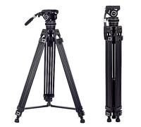 Cayer Pro Video Tripod with Fluid Head, All Metal Heavy Duty QR Plate Compatible with DJI RS Gimbals Manfrotto, Flexible 360° Pan&+90°/-85° Tilt with Adjustable Damping Max Load 22lb/10kg, BF310