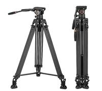 Cayer Système de trépied vidéo BV25LH, trépied Professionnel pour Appareil Photo Robuste en Fibre de Carbone de 74 Pouces, Chargement Maximum 13,2 LB