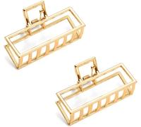 Caypp-Jinxm 2 Pièces Pince À Mâchoire Attache Creuse De Cheveux Antidérapante Épingle De Cheveux Pinces À Griffe En Métal Pour Fixation Des Cheveux Pour Filles Femmes(Or)