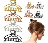 Caypp-Lot De 8 Pinces À Cheveux En Métal Or Rose-4 Cm Et 7,6 Cm-En Forme De Faucille-Pour Femmes Et Filles-Avec Cheveux Épais Pour Fixer Les Cheveux