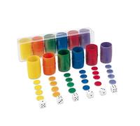 Cayro - Accessoires Parcheesi - + 5 Ans - Coffret Plastique - Jeux De Société Enfants Et Adultes - 6 Gobelets - 24 Jetons Et 6 Dés - 2 À 6 Joueurs