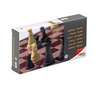 Cayro – Jeu d'échecs et dames 450 – Magnétique, jeu de voyage, 2 joueurs – Beige