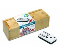 Cayro - Dominos XXL - + 6 Ans - Jeu De Société pour Enfants Et Adultes - Gros Jetons - Jeu De Dominos Classique - avec Boîte en Bois pour Ranger Les Jetons - 2 À 4 Joueurs