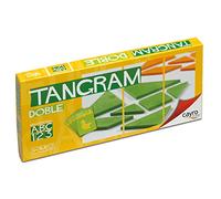 Cayro - Double Tangram - Jeu D'Ingéniosité - Développement des Compétences Cognitives - Jeu Éducatif - Pièces en Bois Encourage La Créativité Et La Résolution De Problèmes - Tous Âges