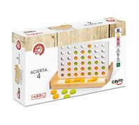 Cayro - Hit 4 - + 7 Ans - Modèle Vertical 4 en Ligne - Jeu De Société Enfant Et Adulte - Jetons Verts Et Orange - Idéal pour 2 Joueurs