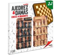 Cayro Jeu D´échecs+dames Jeu De Société En Bois Complet 40 Cm