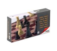 Cayro – Jeu d'échecs et dames 450 – Magnétique, jeu de voyage, 2 joueurs – Beige