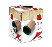 Cayro - Jeu De Dés De Poker - Tasse + 5 Dés De Poker - Tasse en Cuir Doublée À L'Intérieur - Jeu De Société pour Adulte - Idéal pour Offrir - Jeu en Famille