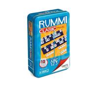 Cayro Juego Rummi Classic - Jeu de Rummikub de voyage en boîte métal - Version multilingue (Espagnol, Anglais, Français, Italien, Portugais, Allemand)