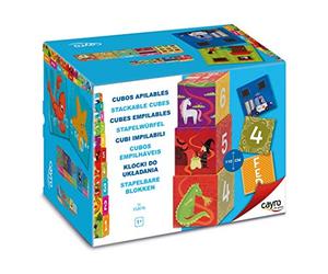 Cayro - Lot de 10 Cubes Empilables - Multicolore - pour Enfant À Partir De 1 an - Développe La Coordination Et La Motricité - Matériau Sûr Et Résistant - pour Jouer en Famille