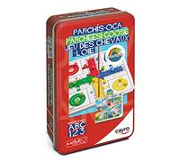 Cayro - Parcheesi Et Oie - + 5 Ans - Boîte en Métal - Jeu De Société Amusant pour Enfants Et Adultes - Planche en Bois, Gobelets Et Jetons - 2 À 4 Joueurs