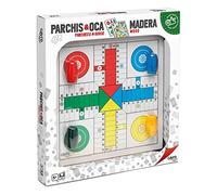 Cayro - Parcheesi Et Oie - + 5 Ans - Pièces en Bois - Jeu De Société Double Classique - Enfants Et Adultes - 4 Gobelets, 16 Jetons Et 4 Dés - 2 À 4 Joueurs