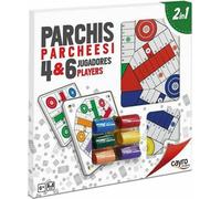 Cayro - Parcheesi & Goose - + 6 ans - Plateau en bois - Jeu de double classique - 6 petites coupes, 24 pions et 6 dés - 2 à 4 joueurs CAYRO