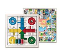 Cayro - Planche Parcheesi Et Oie - Planche en Bois - Jeu De Société Familial - Facile À Transporter - Plaisir Garanti