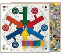 Cayro - Plateau de Parcheesi - Oie en bois avec accessoires 6 joueurs - Traditionnel