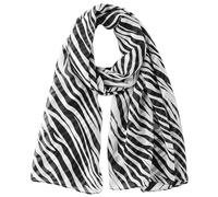 CaySep Écharpe soyeuse à imprimé léopard pour femme - Châle long et léger à imprimé floral pour voyage, Rayures zébrées, Medium