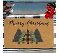 CaySep Paillasson de Noël pour intérieur et extérieur Motif sapins 43 x 74 cm