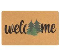 CaySep Pine-Trees Tapis de bienvenue pour porte d'entrée extérieure, hiver, Noël, Nouvel An, porche, ferme, intérieur, 43 x 74 cm
