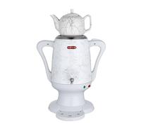 Caytime Samowar 3 L - Cuiseur à thé en acier inoxydable avec verseuse en céramique blanche/samovar électrique au design moderne