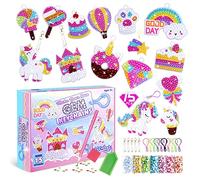 CAYUDEN Porte-clés de Peinture Diamant, 15pcs Diamond Painting Porte-clés Licorne Diamond Painting Accessoires 5D Porte clé Stitch Diamond Art Keychain Adulte Enfant Cadeau Fille 6 7 8 9 10 Ans
