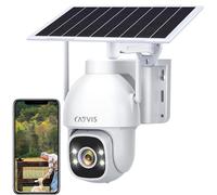 CAYVIS 2K 4G Camera Surveillance Exterieur sans Fil avec Carte Sim, Batterie 16000mAh Panneau Solaire 8W NO WiFi, 24/7 Enregistrement AOV, PTZ Camera Solaire, Vision Nocturne 30 Mètres (4G AOV)