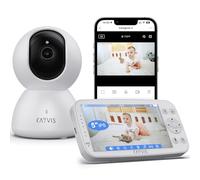 CAYVIS Babyphone Camera 1080P+ Moniteur vidéo 5" LCD-IPS, Baby Caméra Vidéo et Audio APP,PTZ 355°, Enregistrement, Surveillance Mouvements, Berceuses,Baby Phone Monitor, Caméra Bebe