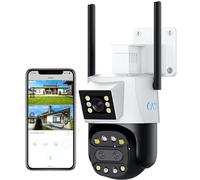 CAYVIS Camera Surveillance WiFi Exterieure, PTZ Caméra IP Extérieur/Intérieur WiFi 1080P Caméra, Détection de Forme Humaine Mouvement,Vision Nocturne Couleur 20M, Audio Bidirectionnel (HD)