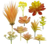Cayway 10 PCS Artificielles Plantes Succulentes Jaune Faux Fleur Succulentes Artificielles Petit Plantes Succulentes Artificielles Décoration pour La Maison Jardin Intérieur Décoration