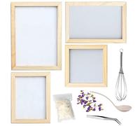 Cayway 10 PCS Cadre en Bois DIY Fleurs Séchées, 4 PCS Fabrication en Papier de Bois, Fleurs Séchées, Cuillère, Pince à Epiler pour Bricolage en Papier de Fleurs Séchées