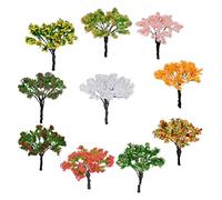 Cayway 10 PCS Modèle Arbre 6.5CM Arbre Modèle Maquette Arbres Modèles en Plastique Miniatures Mixtes Décor pour L'artisanat de Bricolage