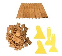 Cayway 100 PCS Tuiles Miniatures Mini Tuiles en Terre, Red Mini Briques Miniatures pour DIY Fairy Garden Dollhouse Decor, Accessoires Aménagement Paysager Miniature